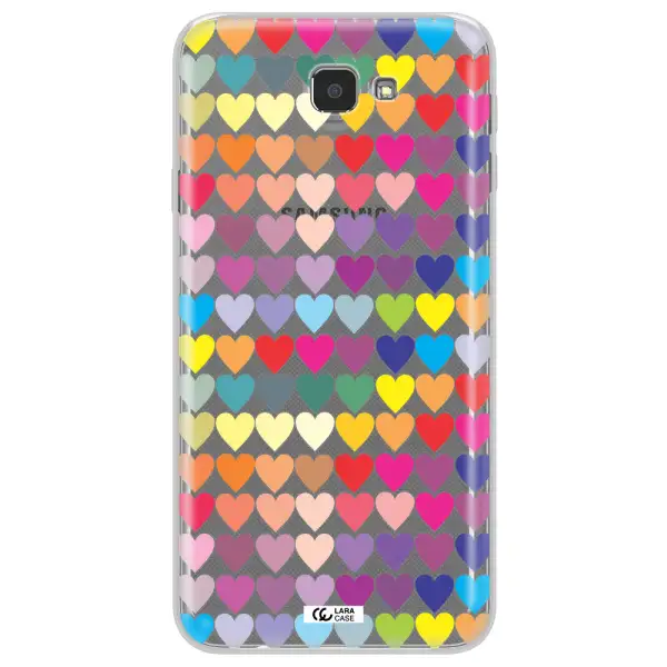 a colorful heart pattern Samsung J7 Prim Clear TPU Case