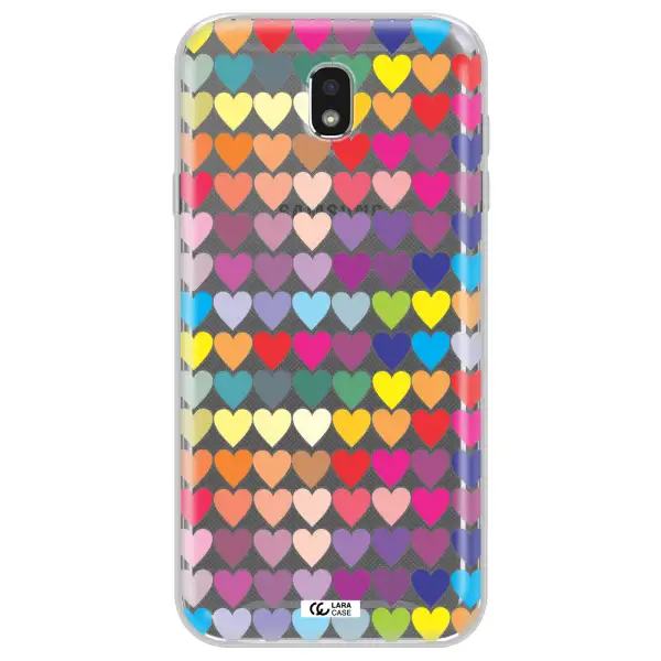 a colorful heart pattern Samsung J7 Pro Clear TPU Case
