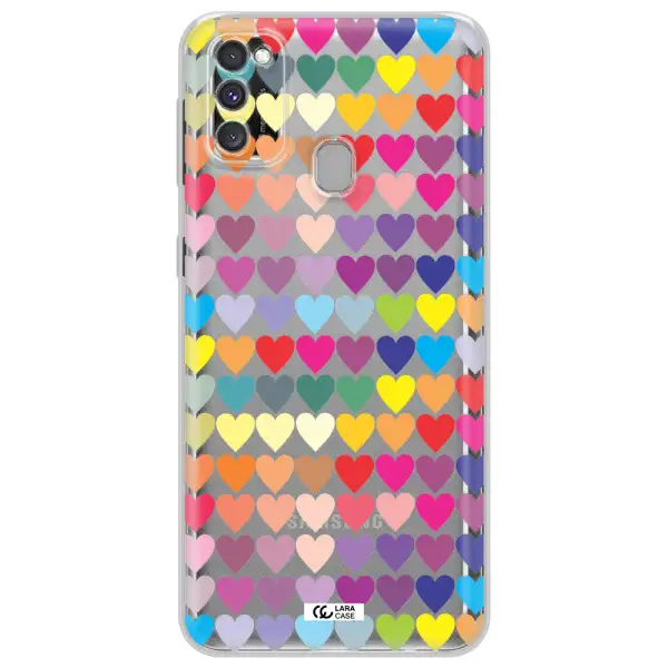 a colorful heart pattern Samsung M30S Clear TPU Case