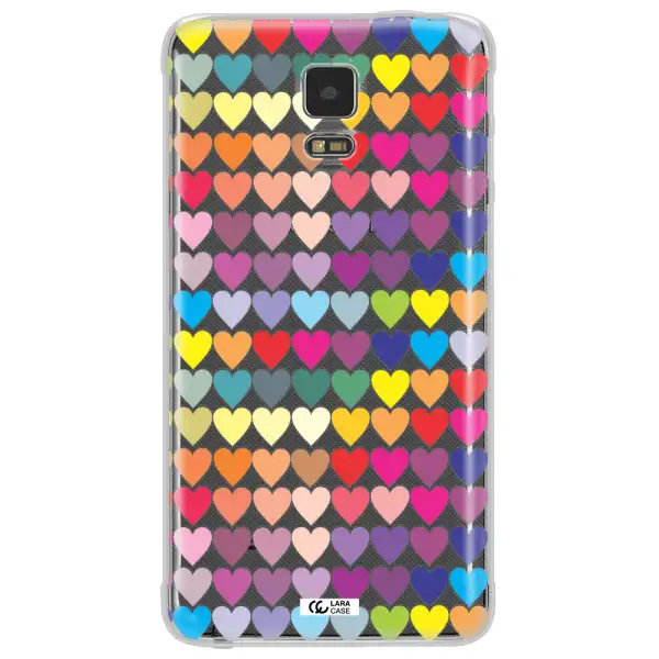 a colorful heart pattern Samsung Note 4 Clear TPU Case