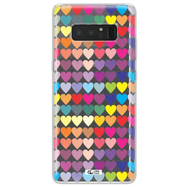 a colorful heart pattern Samsung Note 8 Clear TPU Case