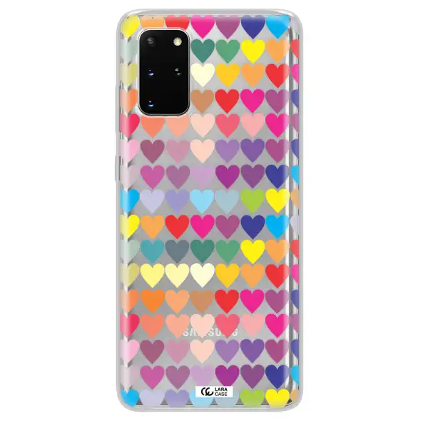 a colorful heart pattern Samsung S 20 Plus Clear TPU Case