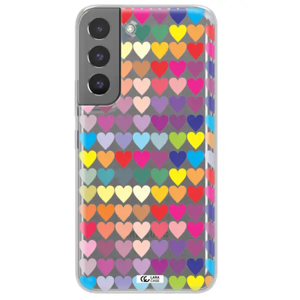 a colorful heart pattern Samsung S 22 Clear TPU Case