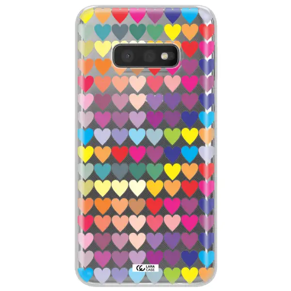a colorful heart pattern Samsung S10e Clear TPU Case