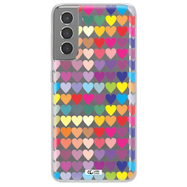 a colorful heart pattern Samsung S21 Plus Clear TPU Case