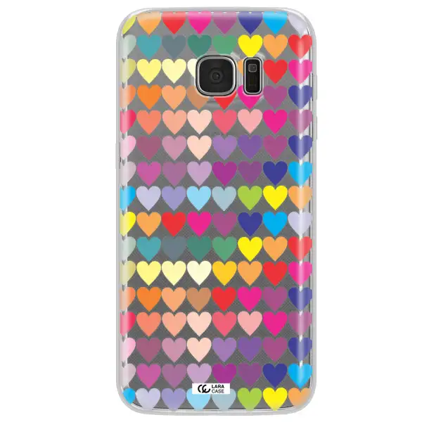 a colorful heart pattern Samsung S7 Edge Clear TPU Case
