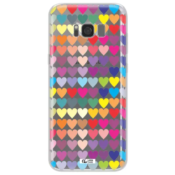 a colorful heart pattern Samsung S8 Clear TPU Case