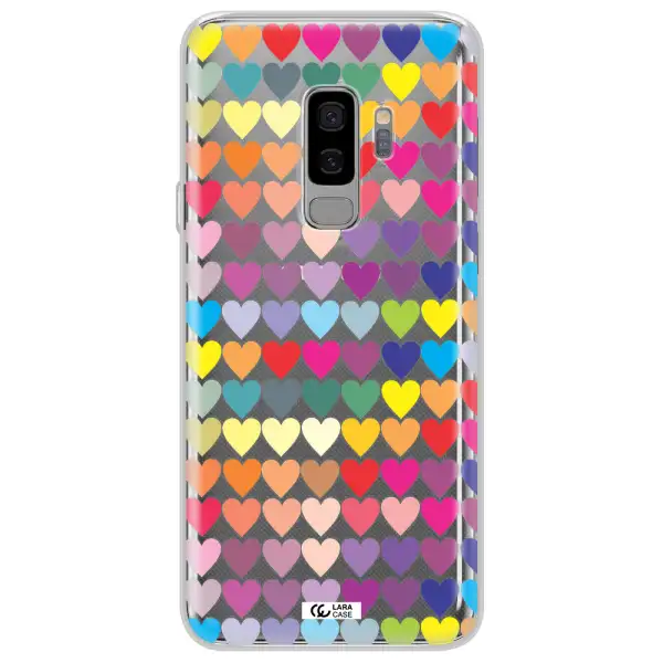 a colorful heart pattern Samsung S9 Plus Clear TPU Case