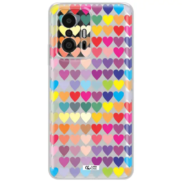 A Colorful Heart Pattern Xiaomi 11T Pro Clear Tpu Case