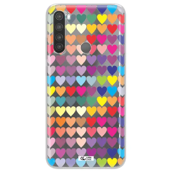 a colorful heart pattern Xiaomi Note 8 Clear TPU Case
