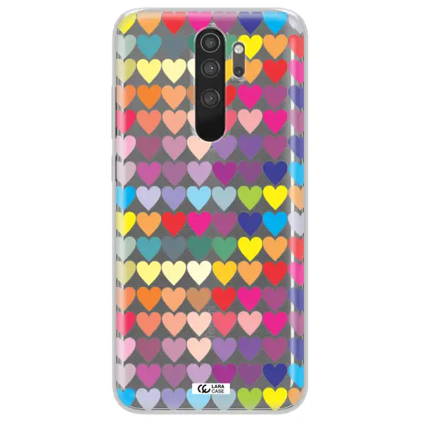 a colorful heart pattern Xiaomi Note 8 Pro Clear TPU Case