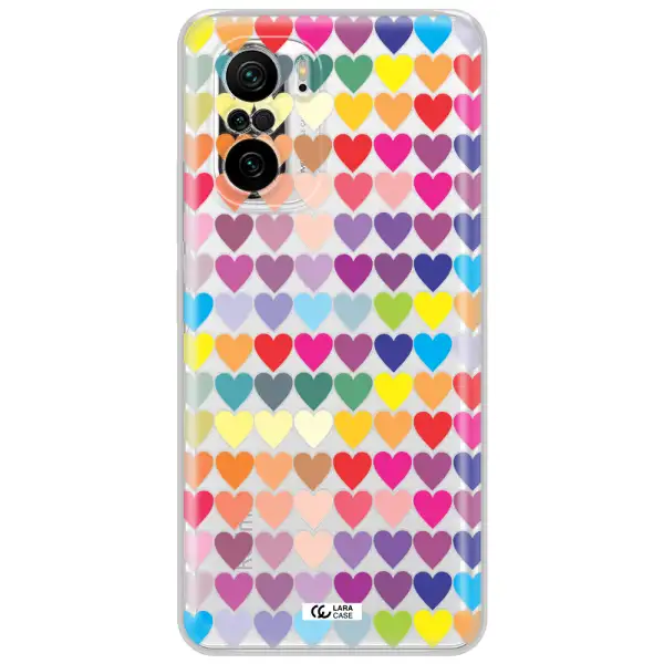 A Colorful Heart Pattern Xiaomi Poco F3 Clear Tpu Case
