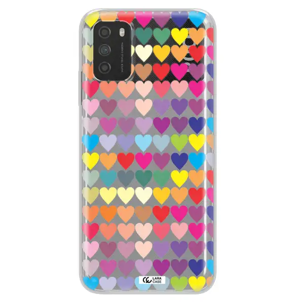 a colorful heart pattern Xiaomi Poco M3 Clear TPU Case