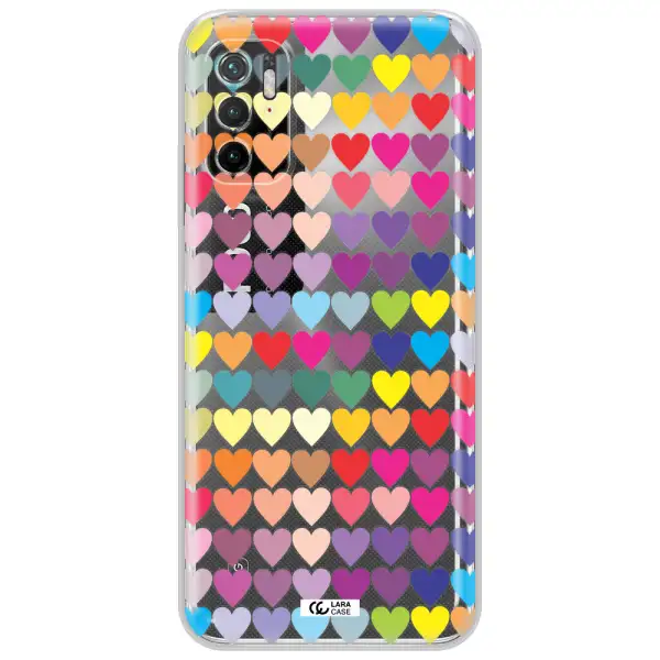 A Colorful Heart Pattern Xiaomi Poco M4 Pro 5G Clear Tpu Case