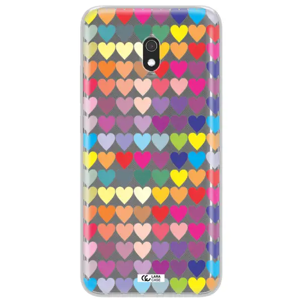 a colorful heart pattern Xiaomi Redmi 8A Clear TPU Case