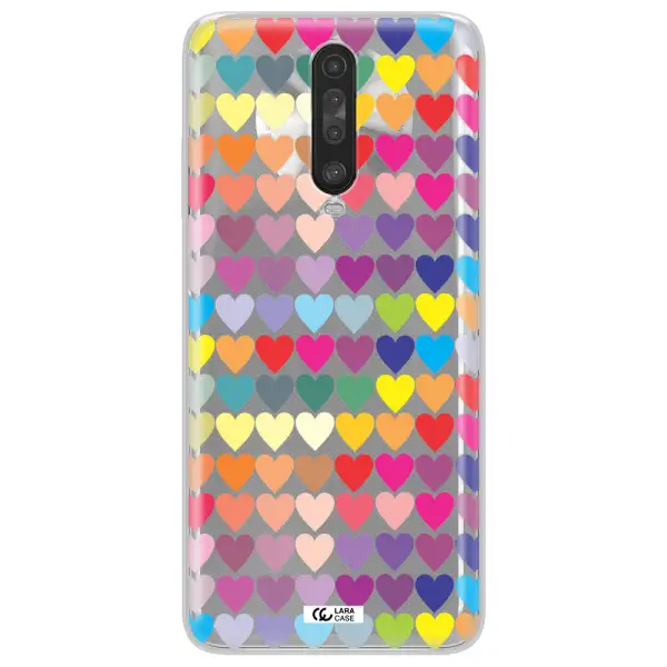 a colorful heart pattern Xiaomi Redmi K30 Clear TPU Case