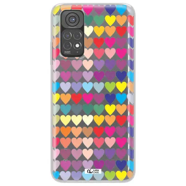a colorful heart pattern Xiaomi Redmi Note 11 Clear TPU Case
