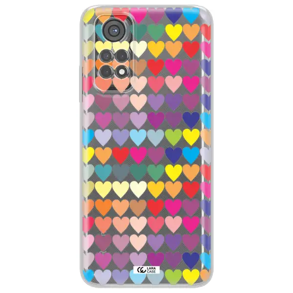 A Colorful Heart Pattern Xiaomi Redmi Note 11S Clear Tpu Case