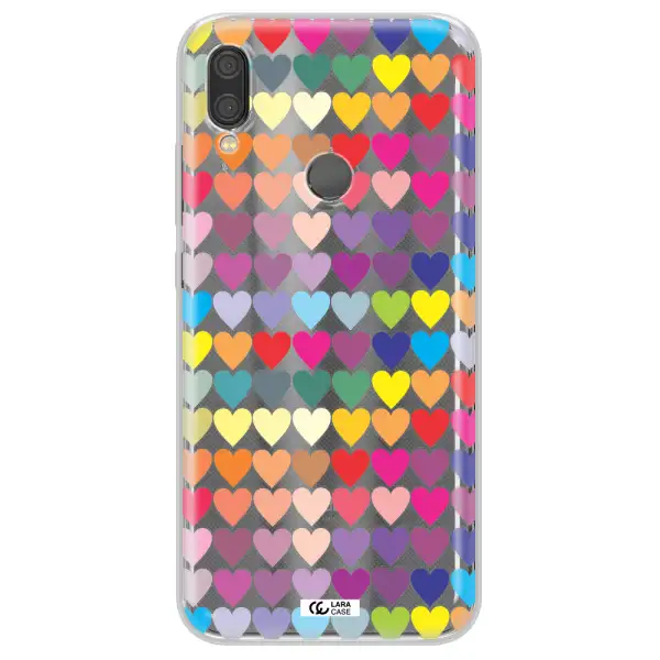 a colorful heart pattern Xiaomi Redmi Note 7 Clear TPU Case