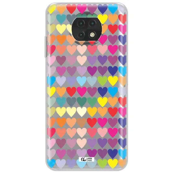 A Colorful Heart Pattern Xiaomi Redmi Note 9T Clear Tpu Case