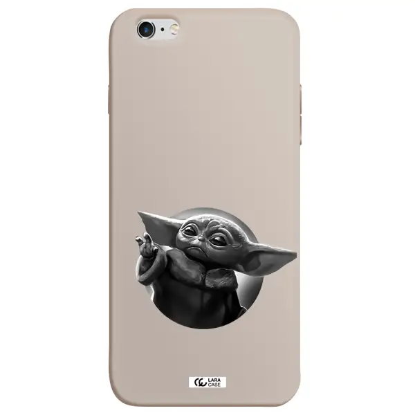 a black and white image of a baby yoda Apple iPhone 6 plus Silicone Stone Case
