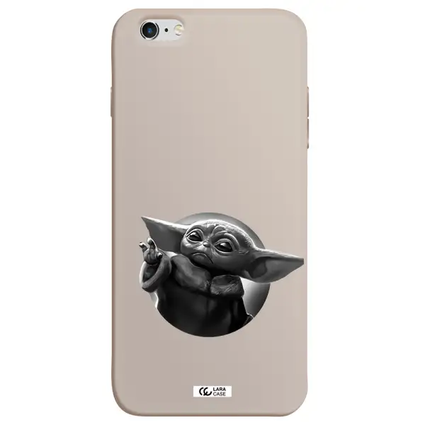 a black and white image of a baby yoda Apple iPhone 6S Silicone Stone Case