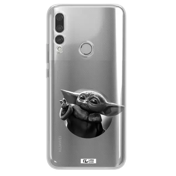 a black and white image of a baby yoda Huawei Y9 Prime 2019 Clear TPU Case