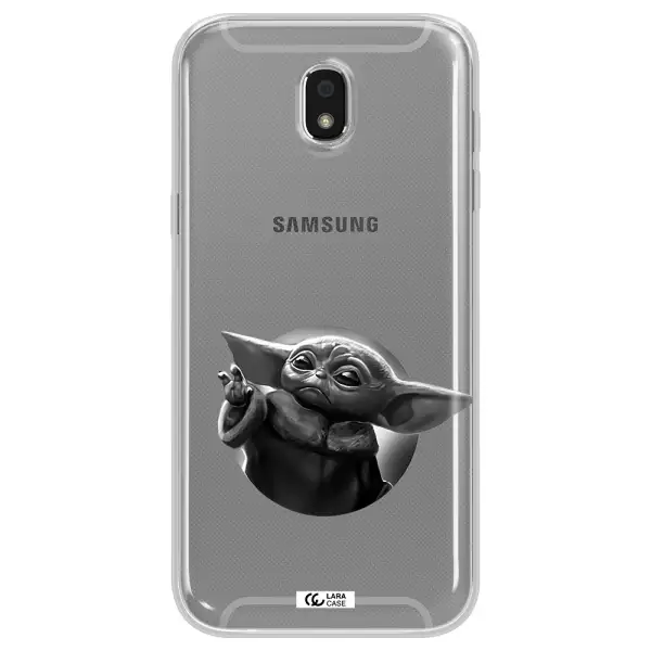 a black and white image of a baby yoda Samsung J5 2017 Clear TPU Case
