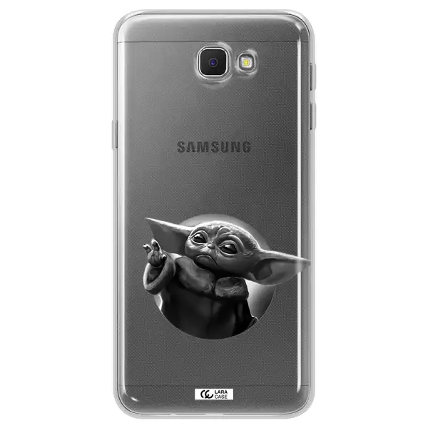 a black and white image of a baby yoda Samsung J5 Prime Clear TPU Case