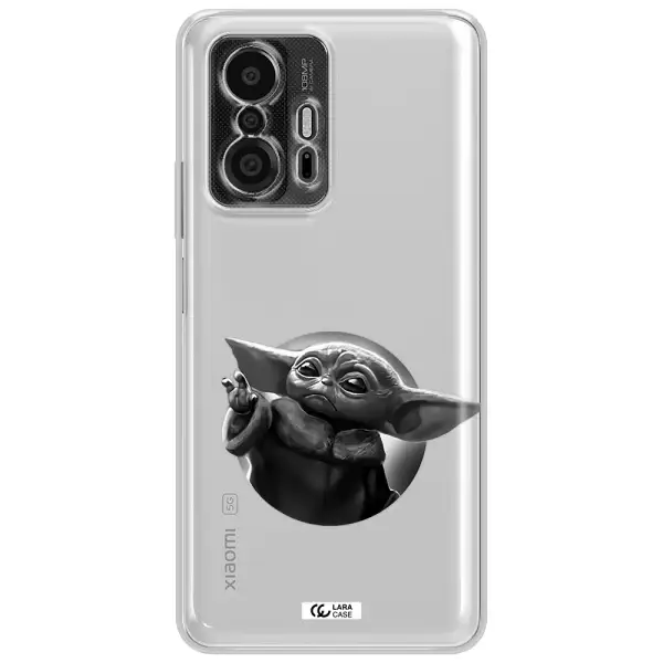 A Black And White Image Of A Baby Yoda Xiaomi 11T Pro Clear Tpu Case