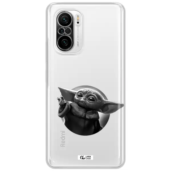 A Black And White Image Of A Baby Yoda Xiaomi Poco F3 Clear Tpu Case