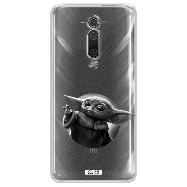 A Black And White Image Of A Baby Yoda Xiaomi Redmi K20 Clear Tpu Case