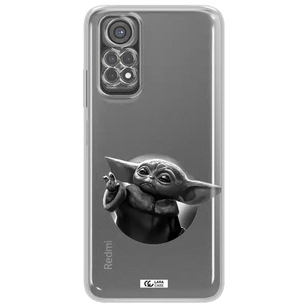 A Black And White Image Of A Baby Yoda Xiaomi Redmi Note 11S Clear Tpu Case
