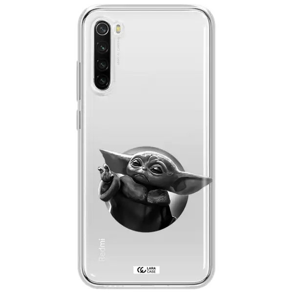 A Black And White Image Of A Baby Yoda Xiaomi Redmi Note 8T Clear Tpu Case