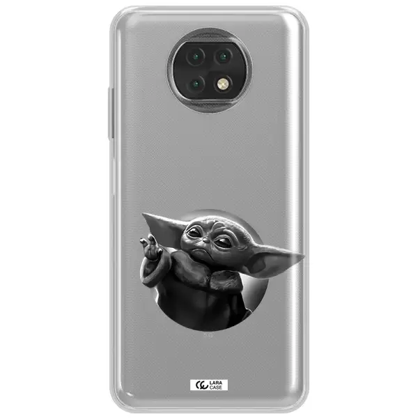 A Black And White Image Of A Baby Yoda Xiaomi Redmi Note 9T Clear Tpu Case