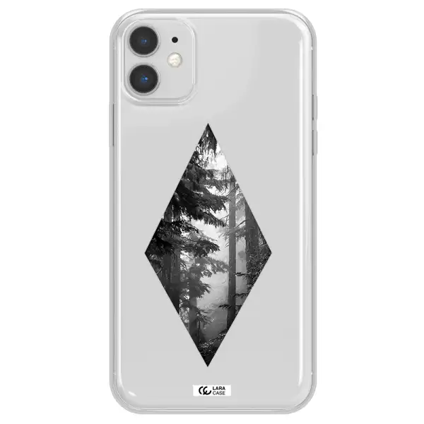 a diamond shaped image of trees Apple iPhone 11 Clear TPU Case
