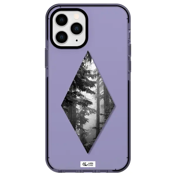 a diamond shaped image of trees Apple iPhone 11 pro impact Lilac Case