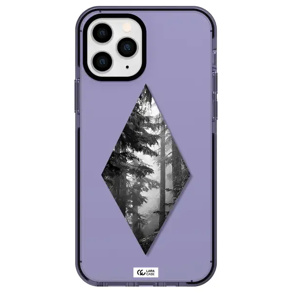 a diamond shaped image of trees Apple iPhone 11 pro max impact Lilac Case
