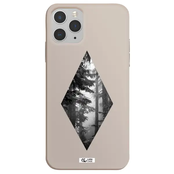 a diamond shaped image of trees Apple iPhone 11 pro max Silicone Stone Case