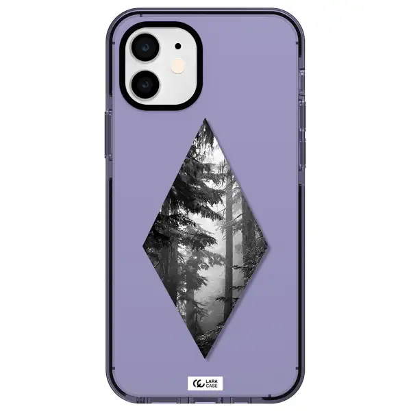 a diamond shaped image of trees Apple iPhone 12 impact Lilac Case