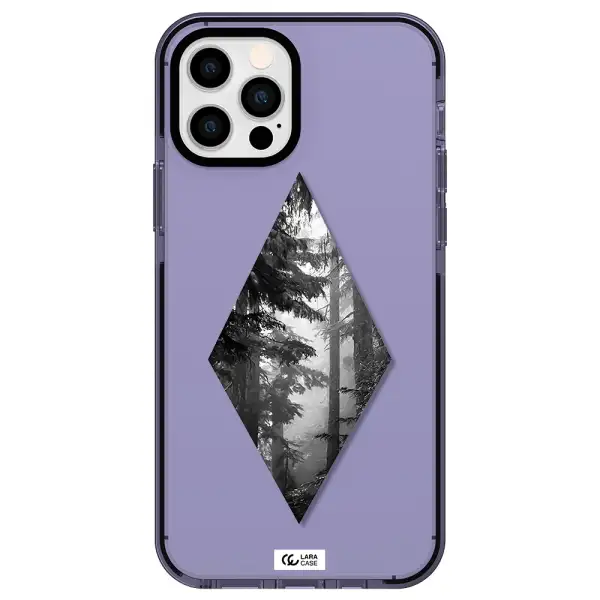 a diamond shaped image of trees Apple iPhone 12 pro impact Lilac Case