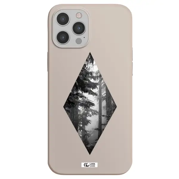 a diamond shaped image of trees Apple iPhone 12 pro Silicone Stone Case