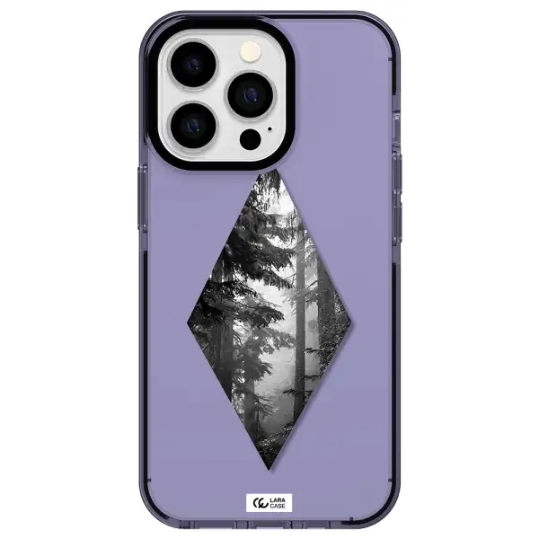 a diamond shaped image of trees Apple iPhone 13 Pro impact Lilac Case