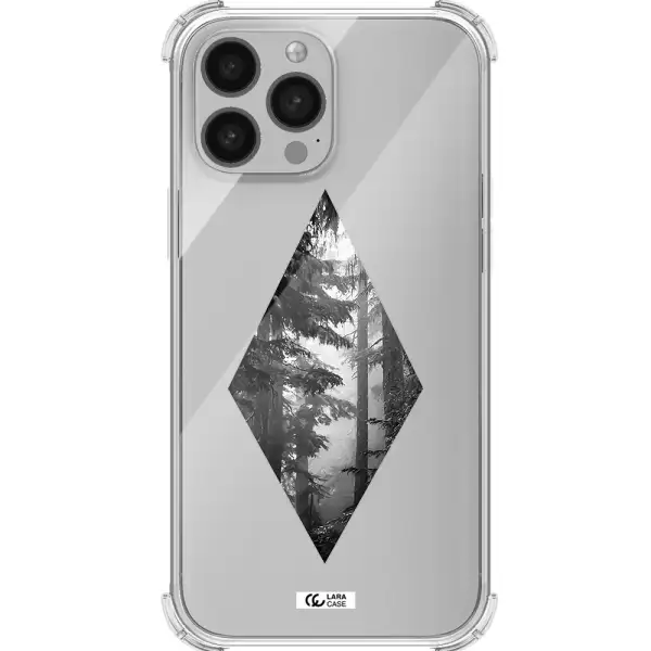 a diamond shaped image of trees Apple iPhone 13 Pro Max Clear PC Case