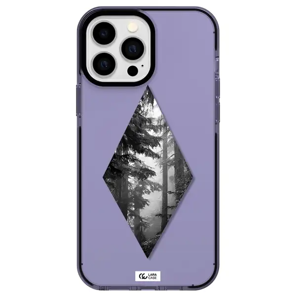 a diamond shaped image of trees Apple iPhone 13 Pro Max impact Lilac Case
