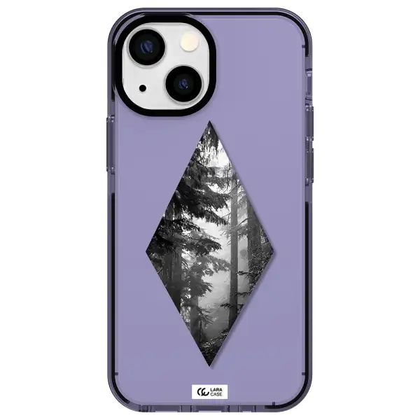 a diamond shaped image of trees Apple iPhone 15 impact Lilac Case