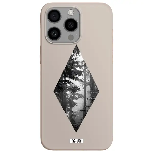 a diamond shaped image of trees Apple Iphone 15 Pro max Silicone Stone Case