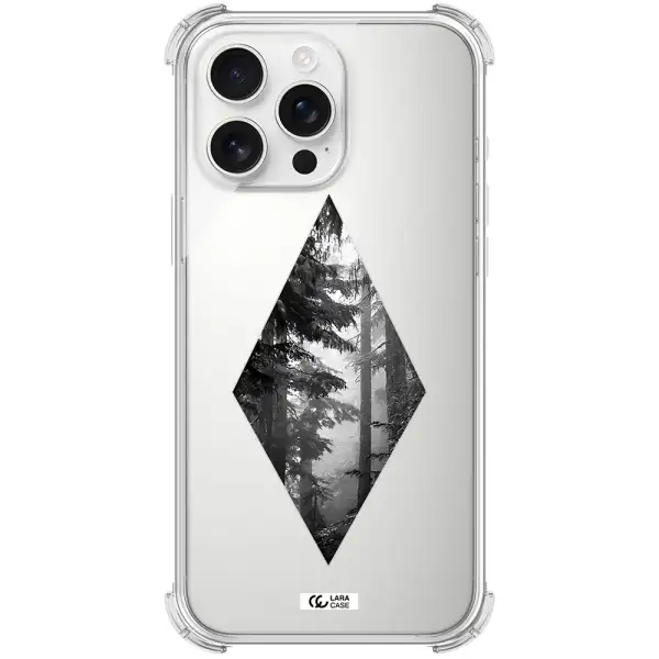 A Diamond Shaped Image Of Trees Apple Iphone 16 Pro Max Clear Pc Case