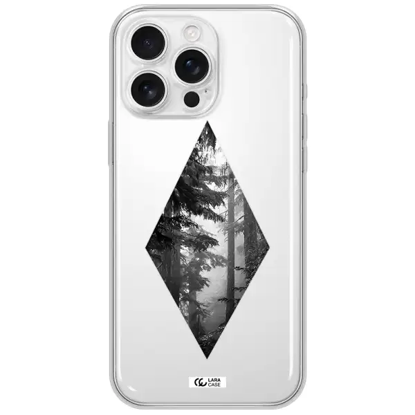 A Diamond Shaped Image Of Trees Apple Iphone 16 Pro Max Clear Tpu Case