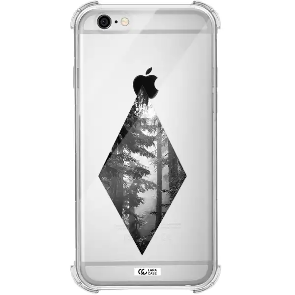 a diamond shaped image of trees Apple iPhone 6 Clear PC Case